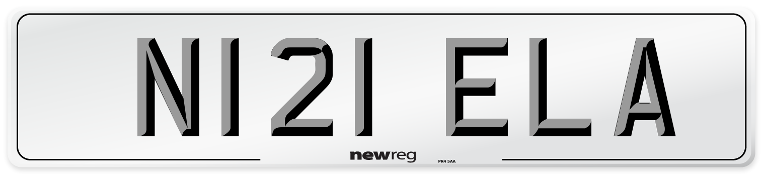 N121 ELA Number Plate from New Reg